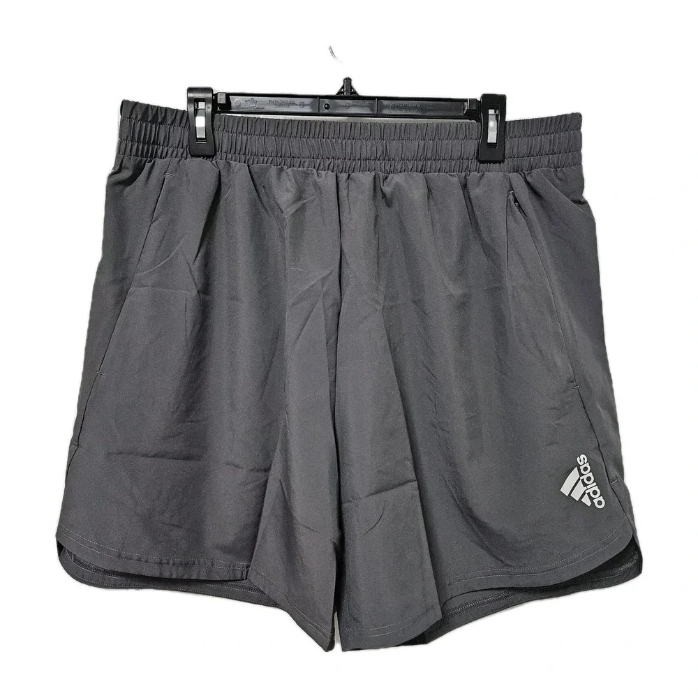 Adidas Shorts Mens 2XLT Grey D4M‎ Training Aeroready IC7278 Zipper Pockets NWT